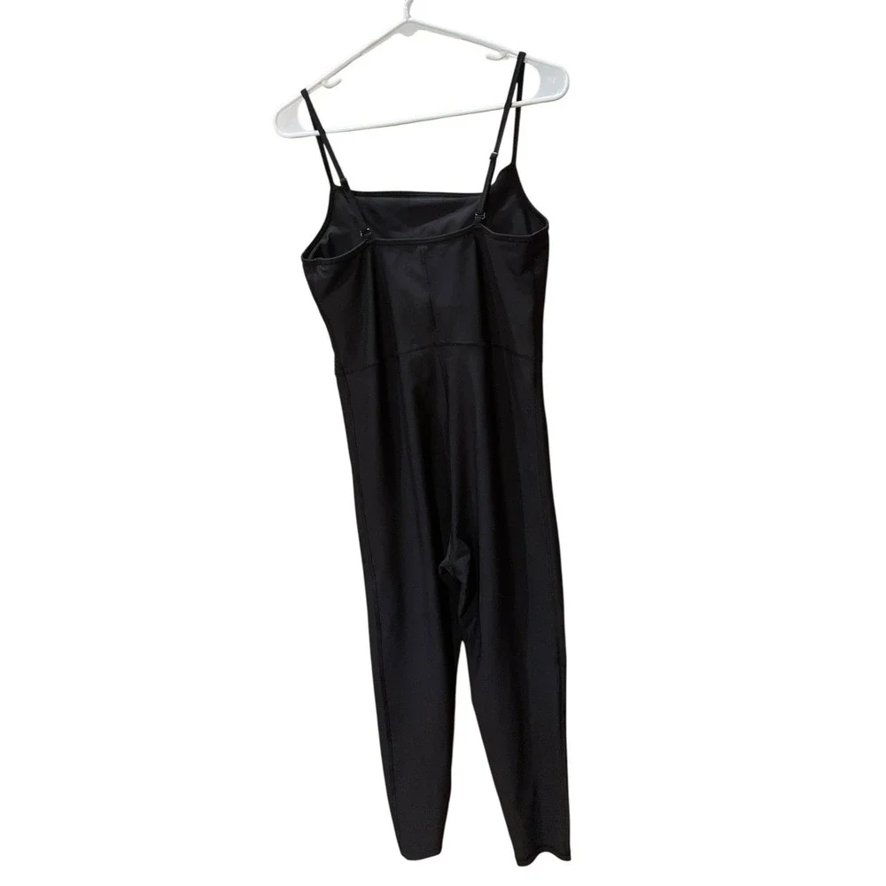 Old Navy Jumpsuit Women Large Black‎ PowerSoft Go-Dry Active Bodysuit Athleisure